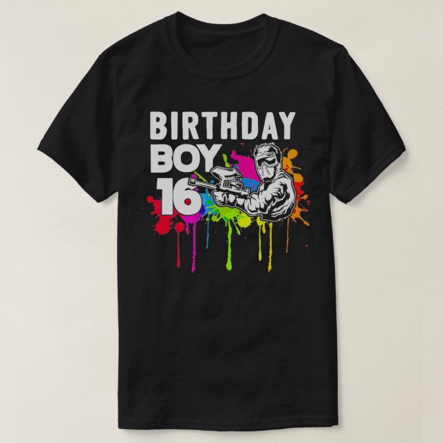 16 Years Old Paintballer Gear Gift 16th Paintball  T-Shirt (Design Front)