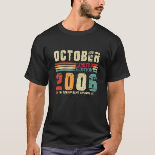 16 Years Old Retro Birthday Awesome Since October  T-Shirt