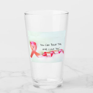 16oz Breast Cancer Encouragement Glass By Zazz_it