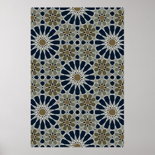 16s and 8s Rosettes Moroccan Style 3 Upscaled Poster