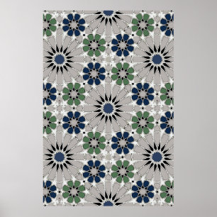 16s and 8s Rosettes Moroccan Style 4 Upscaled Poster