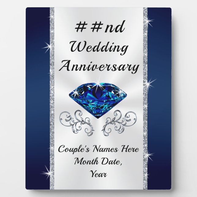 16th, 65th, 22nd Wedding Anniversary Gifts for Her Plaque (Front)