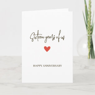 16th Anniversary – Sixteen Years of Us Card