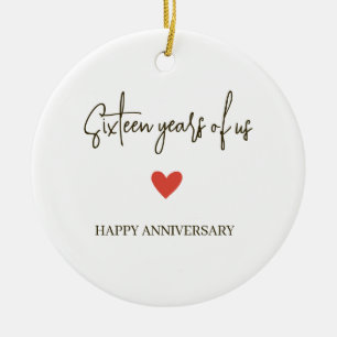 16th Anniversary – Sixteen Years of Us Ceramic Tree Decoration