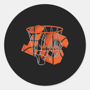 16th Birthday Basketball  Kids Classic Round Sticker