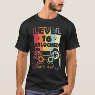16Th Birthday Boy 2005 Level 16 UNLOCKED LET's GO T-Shirt