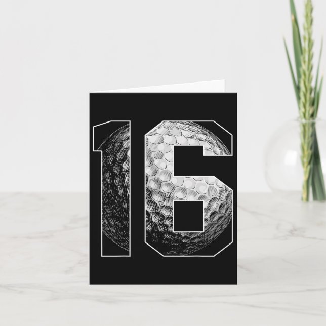16th Birthday Boy Golf Player Golf 16 Years Old  Card (Front)