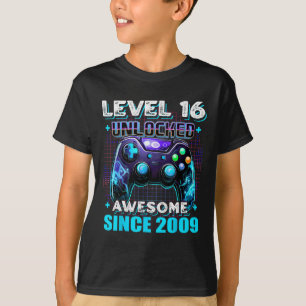 16th Birthday Boy Level 16 Gamer 16 Year Video Gam T-Shirt
