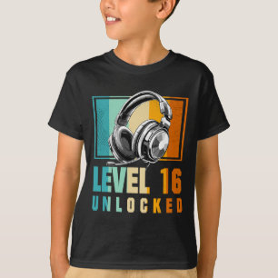 16th Birthday Boy Video Gamer Level 16 Unlocked Bo T-Shirt