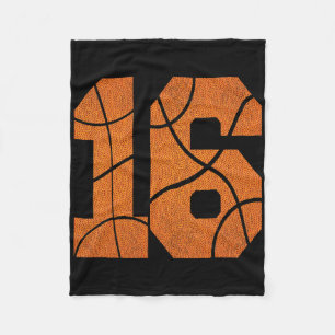 16th Birthday Bysketbyll Boys Kids  Fleece Blanket