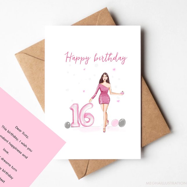 16th birthday card, card (Creator Uploaded)