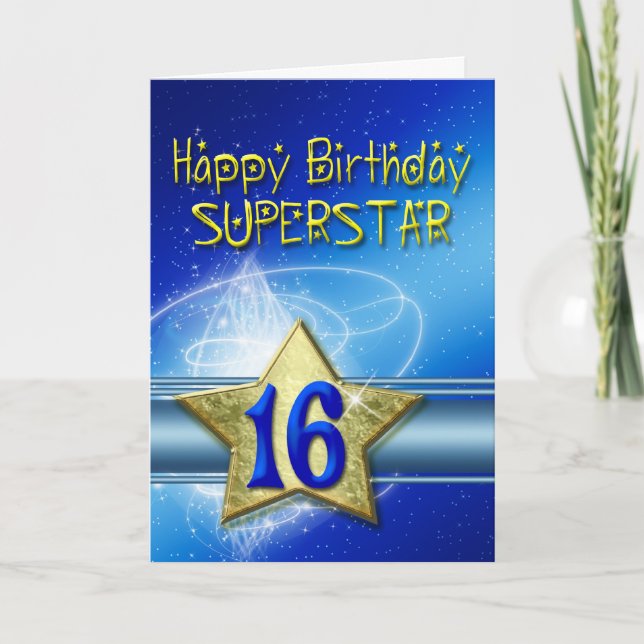 16th Birthday card for Superstar (Front)