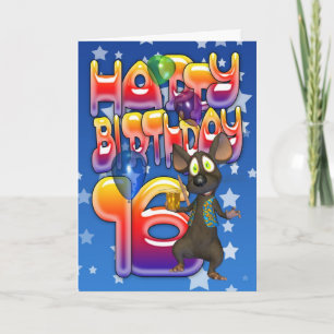 16th Birthday Card, Happy Birthday Card