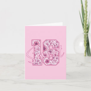 16th Birthday Card Sweet 16 - Pink Floral Number