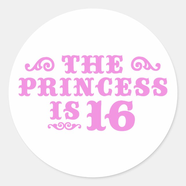 16th Birthday Classic Round Sticker (Front)