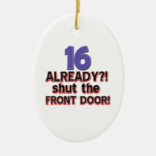 16th birthday designs ceramic tree decoration