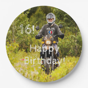 16th birthday for a action boy with your photo paper plate