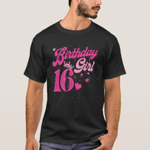 16th Birthday Girl Crown 16 Years Old Bday T-Shirt