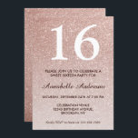 16th Birthday Glam Pink Rose Gold Glitter Ombre Invitation<br><div class="desc">Celebrate your birthday celebration with this Glam Stylish Pink Rose Gold Glitter Sparkle Ombre Birthday Card Invitation.</div>