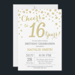 16th Birthday Gold Glitter Diamond Invitation<br><div class="desc">16th Birthday Invitation with Gold Glitter Diamond Background. Gold Confetti. Kids Birthday. Boy or Girl Teen Lady Teenage Birthday. For further customisation,  please click the "Customise it" button and use our design tool to modify this template.</div>