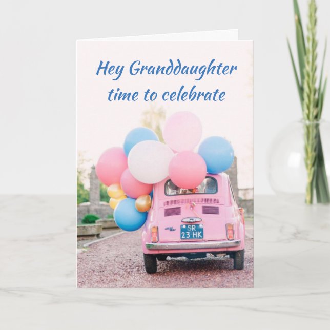 *16th BIRTHDAY* GRANDDAUGHTER TIME TO CELEBRATE   Card (Front)