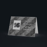 16th BIRTHDAY, Grandson, Grunge Grey Stripes Card<br><div class="desc">Similar image available for invitations ages 13, 16, 18 and 21.  Also for birthday greetings in same categories but for specific titles i.e. son,  grandson and dude. Faux texture gives it a slight grunge effect.</div>