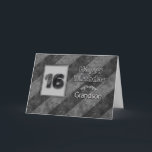 16th BIRTHDAY, Grandson, Grunge Grey Stripes Card<br><div class="desc">Similar image available for invitations ages 13, 16, 18 and 21.  Also for birthday greetings in same categories but for specific titles i.e. son,  grandson and dude. Faux texture gives it a slight grunge effect.</div>