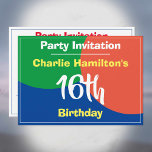 16th Birthday Invitation<br><div class="desc">invitation for a special birthday party with name,  and number of years. Party invitation for a 16 year old. 16th birthday party invitations.</div>