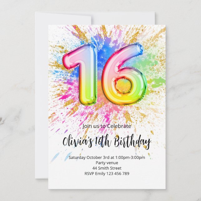 16th Birthday Invitation (Front)