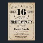 16th Birthday Invitation Rustic Vintage Retro<br><div class="desc">16th Birthday Invitation. Stripes Typography. Cheers to 16 years. Rustic Vintage Retro Background. Kids Birthday. Male Men or Women Birthday. Kids Boy or Girl Lady Teen Teenage Bday Invite. 13th 15th 16th 18th 20th 21st 30th 40th 50th 60th 70th 80th 90th 100th. Any Age. For further customisation, please click the...</div>