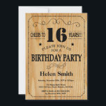 16th Birthday Invitation Rustic Wood<br><div class="desc">16th Birthday Invitation. Stripes Typography. Cheers to 16 years. Rustic Wood Background. Kids Birthday. Male Men or Women Birthday. Kids Boy or Girl Lady Teen Teenage Bday Invite. 13th 15th 16th 18th 20th 21st 30th 40th 50th 60th 70th 80th 90th 100th. Any Age. For further customisation, please click the "Customise...</div>