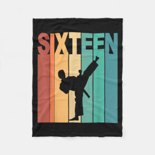 16th Birthday Karate Taekwondo Theme 16 Year Old Fleece Blanket