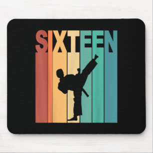 16th Birthday Karate Taekwondo Theme 16 Year Old Mouse Pad