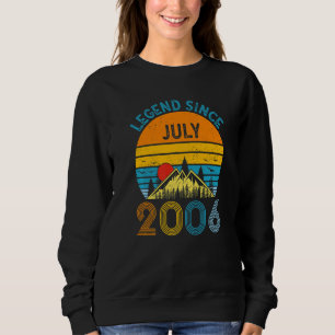 16th Birthday Legend Since July 2006 Vintage 16 Ye Sweatshirt