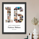 16th Birthday Number 16 Custom Photo Collage Poster<br><div class="desc">Celebrate your teen's milestone 16th birthday with this personalised number 16 photo collage poster. This customisable gift is a perfect way to display precious memories from your child's first year. The poster features a collage of photos capturing those special moments, and it can be customised with your child's name and...</div>