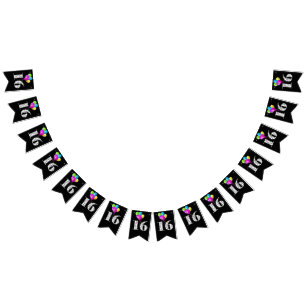 16th birthday party balloons bunting 
