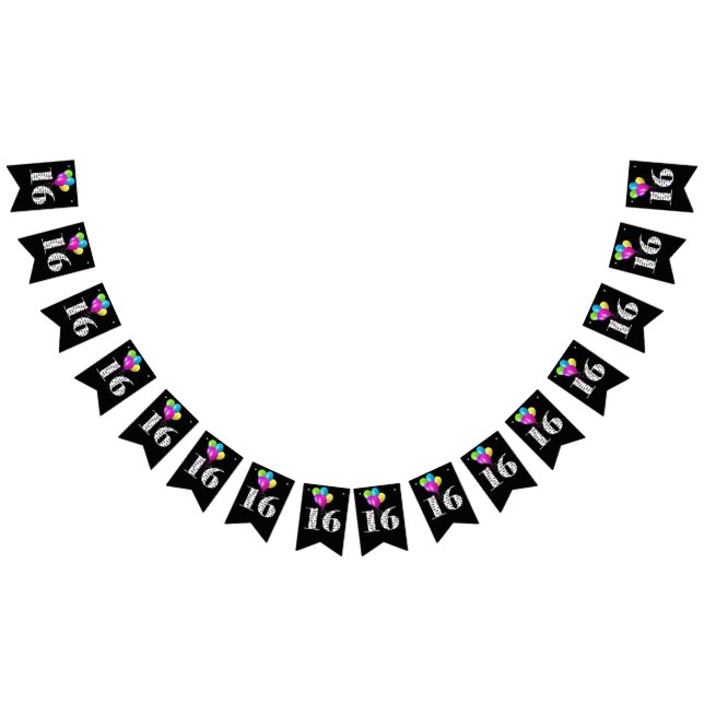 16th birthday party balloons bunting  (All)