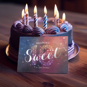 16th Birthday Party Chic Galaxy Star Constellation Invitation