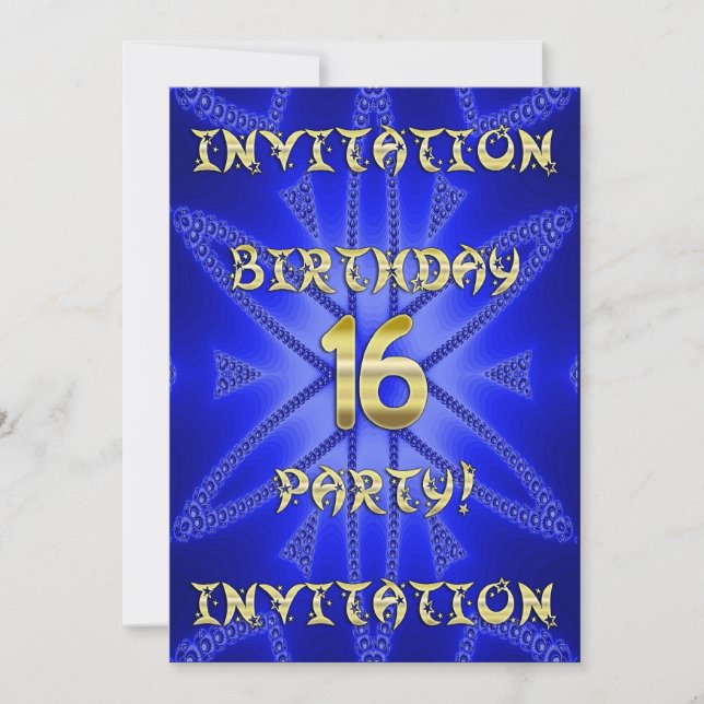 16th Birthday party invitation (Front)