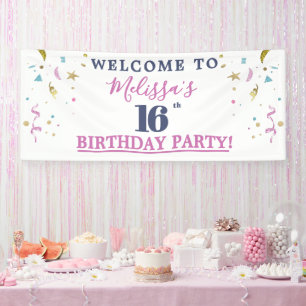 16th Birthday Party Welcome  Banner