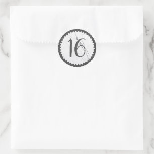 16th Birthday Party White Marble Classic Round Sti Classic Round Sticker