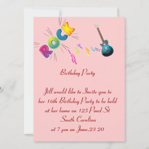 16th Birthday Photo Card Music Rock