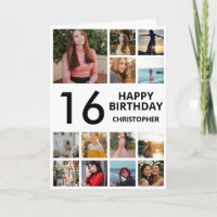 16th Birthday Photo Collage 13 Photos Black White