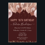 16th Birthday Pink Balloons Invitation<br><div class="desc">Faux glitter. Stylish pink party balloon template. Great for many different birthday celebrations. All text is adjustable.</div>