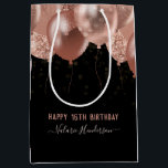 16th Birthday Pink Balloons Medium Gift Bag<br><div class="desc">Faux glitter. Stylish pink party balloon template. Great for many different birthday celebrations. All text is adjustable.</div>