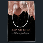 16th Birthday Pink Balloons Medium Gift Bag<br><div class="desc">Faux glitter. Stylish pink party balloon template. Great for many different birthday celebrations. All text is adjustable.</div>