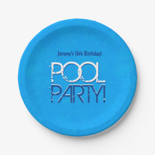16th Birthday Pool Party Save the Date P04Z Paper Plate