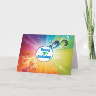 16th Birthday Religious Card Rainbow Blessings