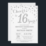16th Birthday Silver Glitter Diamond Invitation<br><div class="desc">16th Birthday Invitation with Silver Glitter Diamond Background. Silver Confetti. Kids Birthday. Boy or Girl Teen Lady Teenage Birthday. For further customisation,  please click the "Customise it" button and use our design tool to modify this template.</div>