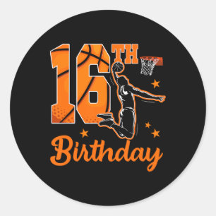 16th Birthday Sketll Theme 16 Year Old Boy Party Classic Round Sticker